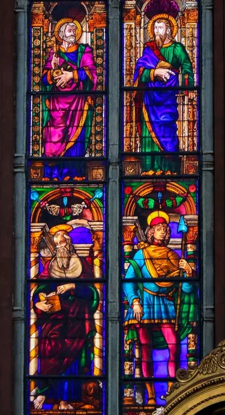 Stained Glass - Basilica of San Petronio, Bologna — Stock Photo, Image