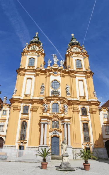 Stift Melk Αβαείο Του Melk Πάνω Από Την Πόλη Του — Φωτογραφία Αρχείου