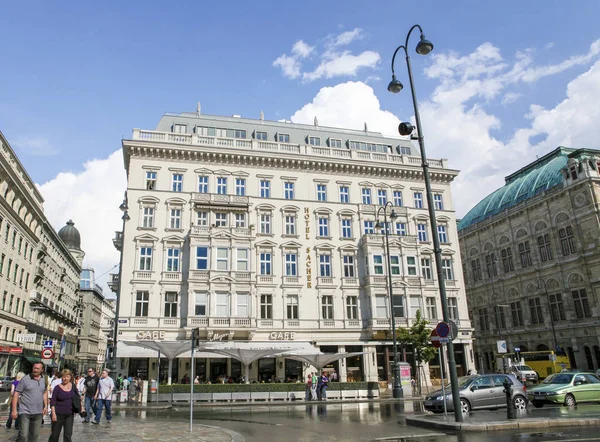 Widok Hotel Sacher Słynny Pięciogwiazdkowy Hotel Innere Stadt Pierwszej Dzielnicy — Zdjęcie stockowe