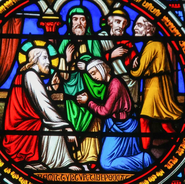 Stained Glass in Notre-Dame-des-flots, Le Havre — Stock Photo, Image