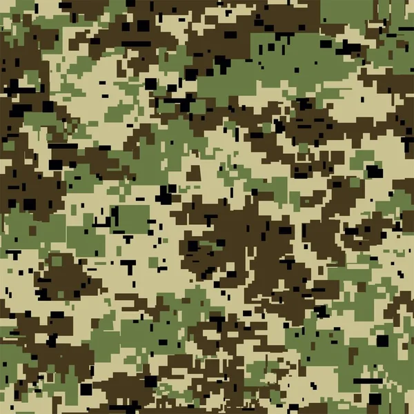 Digitala pixel kamouflage sömlösa mönster för din design. Vector textur — Stock vektor