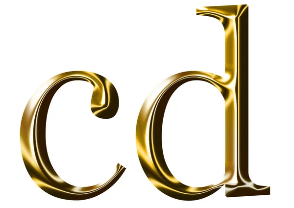 Símbolo del alfabeto de oro - letra minúscula —  Fotos de Stock