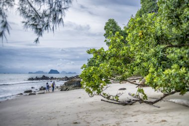 yağışlı sezon sırasında tropikal plaj