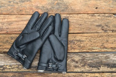 Kış siyah deri eldiven