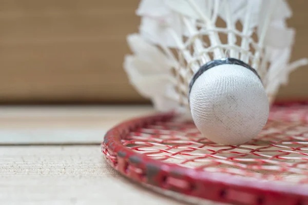 Navetta su racke badminton — Foto Stock