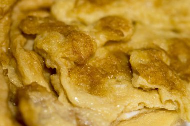 Omlet, arka plan doku yakın çekim