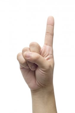 Beyaz bir parmak tutan el