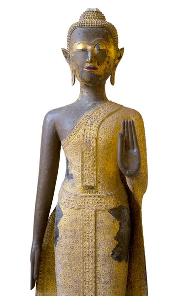 Gamla buddha staty isolerad på vit — Stockfoto