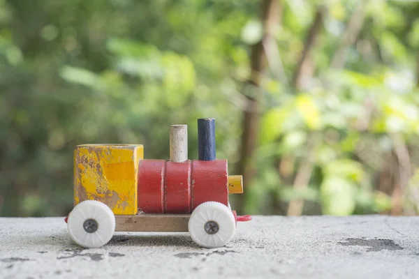 Children toy train made of wood — Stock Photo, Image