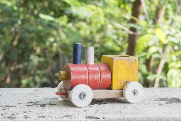 Children toy train made of wood — Stock Photo, Image