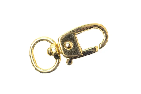 Gold keychain isolated on white — Stock Photo, Image