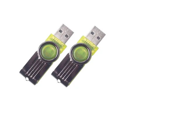 Memoria USB o unidad flash que muestra el concepto de datos en fondo blanco — Foto de Stock