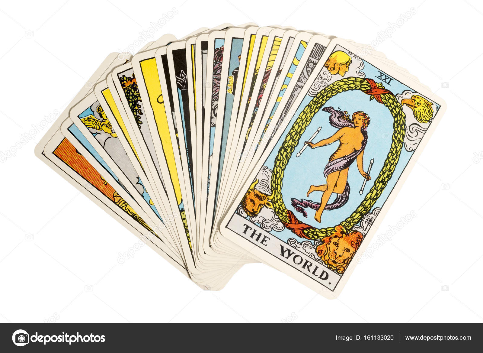 Deck of Tarot cards on white background Stock Photo by ©bigjom 161133020