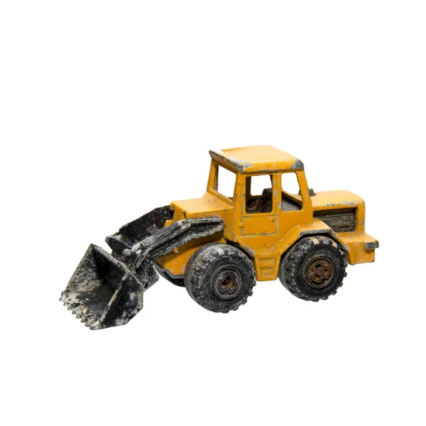 Isolerade bulldozer leksak på vit bakgrund. — Stockfoto