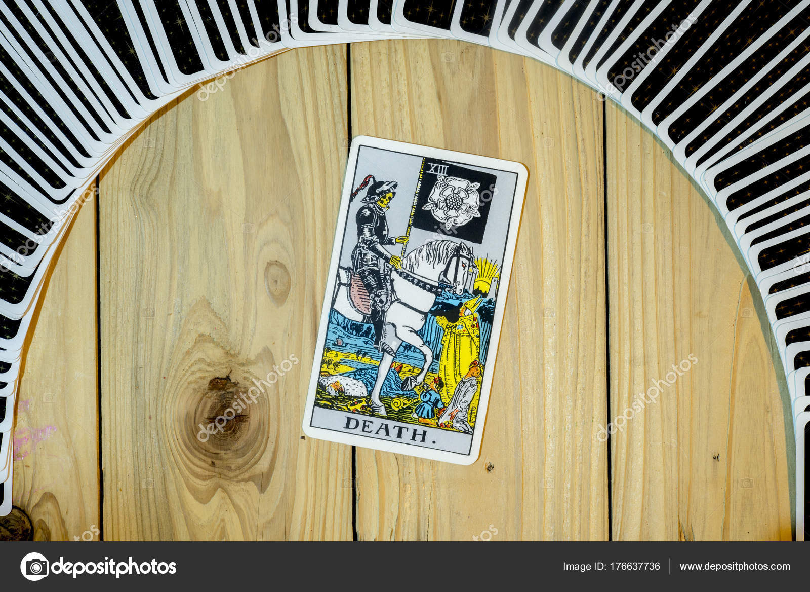 Deck of Tarot cards ; DEATH . Stock Editorial Photo © bigjom 176637736