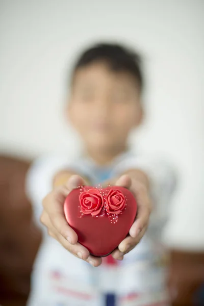 Dwie Ręce Trzymając Serce Dziecka — Zdjęcie stockowe