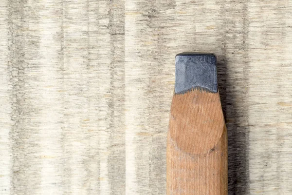 Gebruikt Houten Potlood Geïsoleerd Houten Tafel — Stockfoto