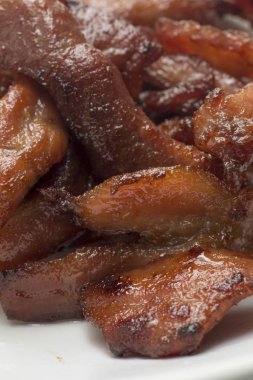 Kurutulmuş kızarmış domuz eti kadar yakın Tayland gıda