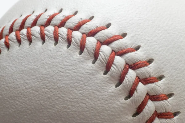Baseball Boll Vit Bakgrund — Stockfoto