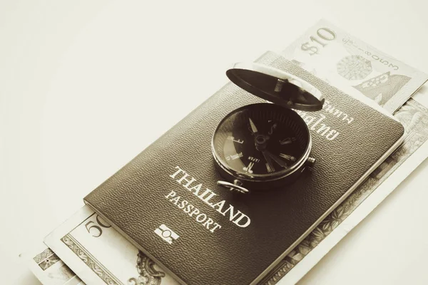 Passeport Boussole Thaïlandais Style Vintage — Photo
