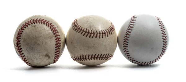 Μπάλα Του Μπέιζμπολ Λευκό Φόντο — Φωτογραφία Αρχείου