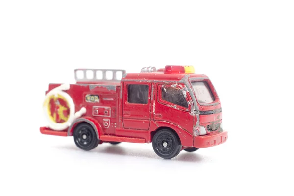 Старая Красная Пожарная Машина Белом Фоне — стоковое фото