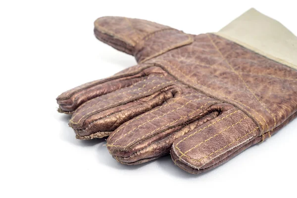 Guantes Resistentes Calor Para Soldar Aislados Sobre Fondo Blanco —  Fotos de Stock