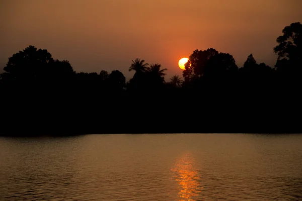 Hermosa Puesta Sol Río —  Fotos de Stock