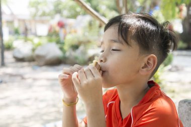 ekmek rulo sandiviçi yemek bir çocuk portresi