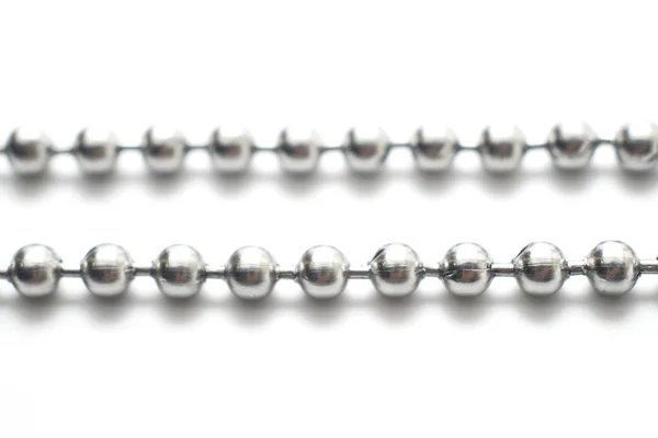 Silver Necklace White Background — Stock Photo, Image