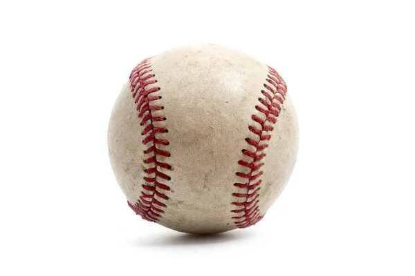 Bola Beisebol Fundo Branco — Fotografia de Stock