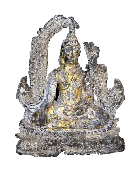 Image Bouddha Antique Isolée Sur Fond Blanc — Photo