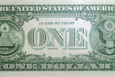 Bir dolarlık banknotların arka tarafı