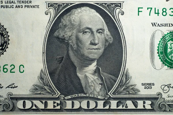 美元钞票上的华盛顿白色背景的孤立 — 图库照片