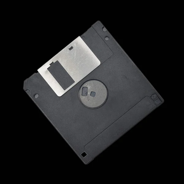 Magnetic Floppy Disc Black Background — Stock Photo, Image