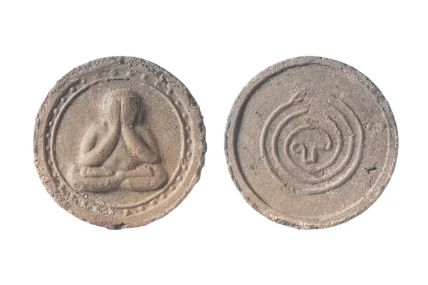 Tajski Amulet Izolować Białym Tle Imię Nie Zobacz Zły Budda — Zdjęcie stockowe
