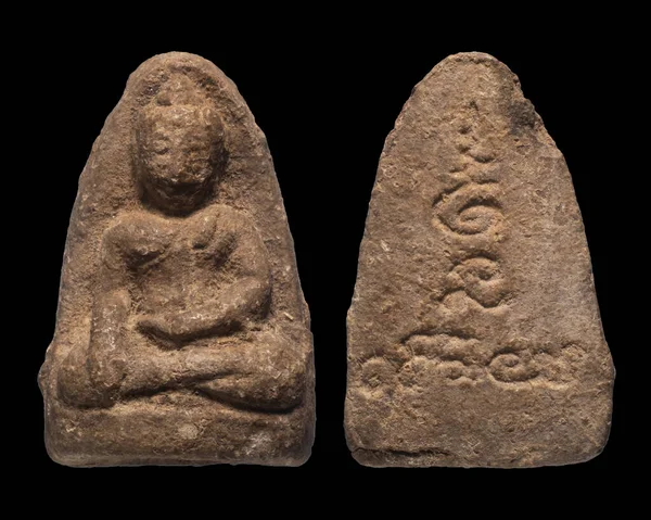 Buddha Amulet Thailand Isolated Black Background — Stock Photo, Image