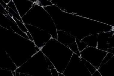 Kırık siyah cam, üzerinde beyaz çizgiler var..