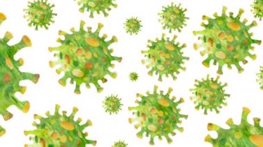 Animasyon 3D görüntüleme, koronavirüs erken renk 2019-nCoV COVID-19.