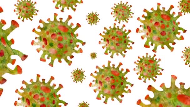 Анимационный рендеринг, коронавирус многоцветный 2019-nCoV COVID-19 — стоковое видео