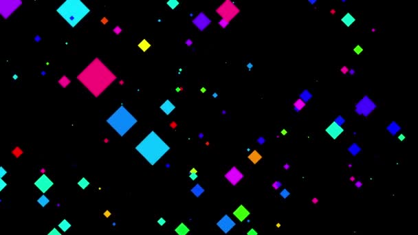 İnanılmaz Sonsuz Rhombuses Renkli Arkaplan. Karelerin renk yağmuru — Stok video