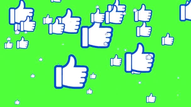 Animation of many hand icons with a blue thumb up. icons — Stock Video