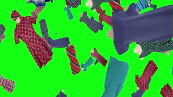 La animación de los vestidos sobre los maniquíes. Mujeres multicolor — Vídeo de stock