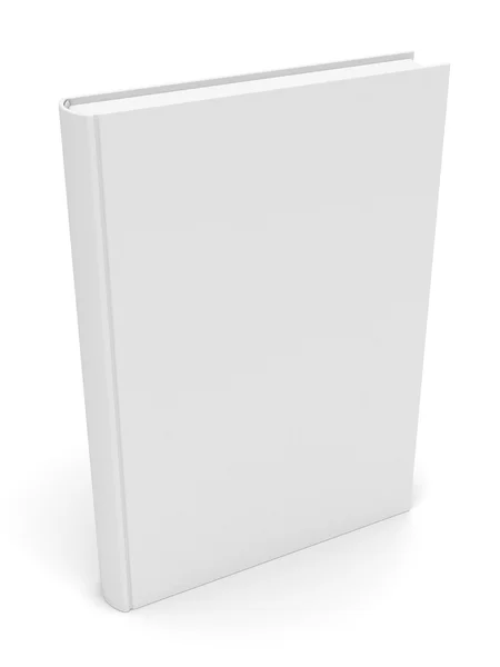 Blank white book rendered on white background — ストック写真