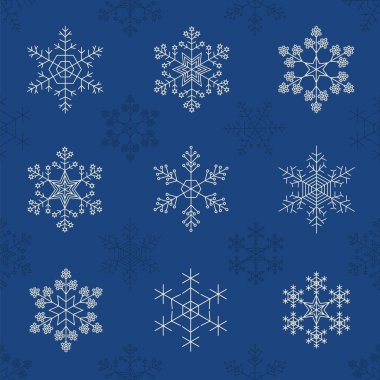 Kar tanesi seamless modeli. Vintage anahat sürüm