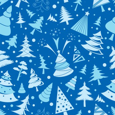 Noel ağacı seamless modeli. Düz tasarım. Tek renkli sürüm