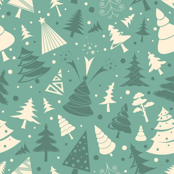 Noel ağacı seamless modeli. Düz tasarım. Tek renkli sürüm — Stok Vektör