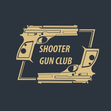 Ateşli silah logo şablonu. Silah, tüfek rozeti. Düz tasarım