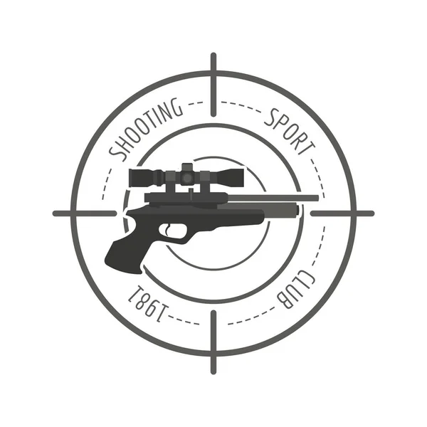 Ateşli silah logo şablonu. Silah, tüfek rozeti. Düz tasarım — Stok Vektör