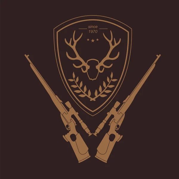 Firearm logo template. Guns, rifles badge. Flat design — Stock Vector